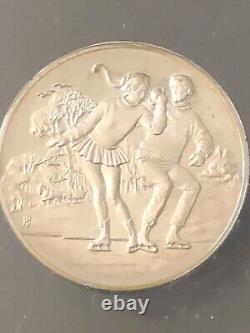 Franklin? Mint? Sterling 1960? Medallion Holiday? Couple? Skating Sleigh Ride