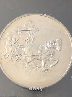 Franklin? Mint? Sterling 1960? Medallion Holiday? Couple? Skating Sleigh Ride