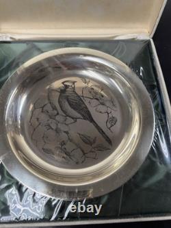 Franklin Mint Sterling Bird Plate The Cardinal 1972 Limited Edition SEALED NEW