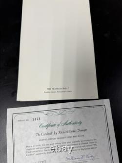 Franklin Mint Sterling Bird Plate The Cardinal 1972 Limited Edition SEALED NEW