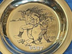 Franklin Mint, Sterling, Limited Edition Norman Rockwell Bringing Home Tree 1970