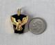 Franklin Mint Sterling Silver & 10k Gold Eagle On Black Onyx Pendanta681