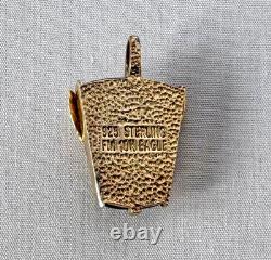 Franklin Mint Sterling Silver & 10K Gold Eagle on Black Onyx PENDANTA681