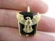 Franklin Mint Sterling Silver 10k Yellow Gold Eagle On Black Onyx Pendant 9.4g