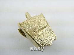 Franklin Mint Sterling Silver 10K Yellow Gold Eagle on Black Onyx Pendant 9.4g