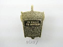 Franklin Mint Sterling Silver 10K Yellow Gold Eagle on Black Onyx Pendant 9.4g