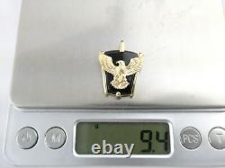 Franklin Mint Sterling Silver 10K Yellow Gold Eagle on Black Onyx Pendant 9.4g