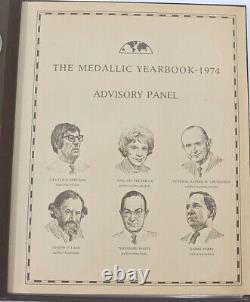 Franklin Mint Sterling Silver 12 Coin Proof Set Medallic Yearbook 1974 Ltd Ed