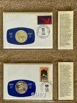 Franklin Mint Sterling Silver 12 Zodiac Coins, Astrology, Sealed/Postmarked 1969