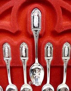 Franklin Mint Sterling Silver 13 Apostle Spoon Set. 925 Spoons 1973 Vintage