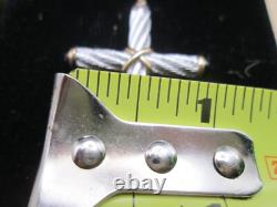 Franklin Mint Sterling Silver 14k Gold Black Onyx Cross Necklace Pendant