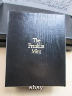 Franklin Mint Sterling Silver 14k Gold Black Onyx Cross Necklace Pendant
