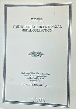 Franklin Mint Sterling Silver 1776-1976 (50) Bincentennial State Medals