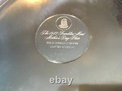 Franklin Mint Sterling Silver 1973 Mothers Day Plate Mother And Child 198.5 Gram