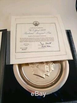 Franklin Mint Sterling Silver 1973 Presidential Inaugural Plate Nixon Agnew
