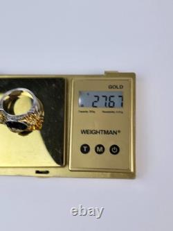 Franklin Mint Sterling Silver 2-Tone Real Ruby Black Spinel Griffin Ring Size 10