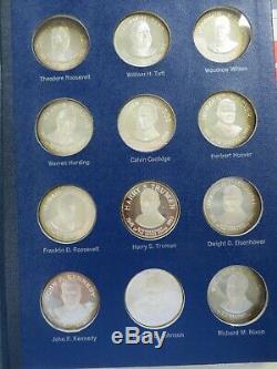 Franklin Mint Sterling Silver 36 pc Presidents Washington to Nixon in book