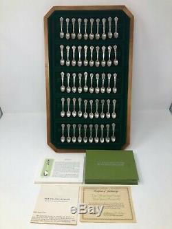 Franklin Mint Sterling Silver 50 State Flower Spoons Miniature Set