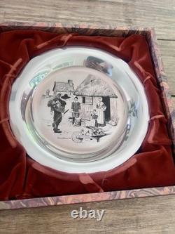 Franklin Mint Sterling Silver (. 925) Thanksgiving Plate Home from the Hunt 1976