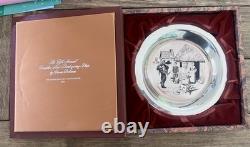 Franklin Mint Sterling Silver (. 925) Thanksgiving Plate Home from the Hunt 1976