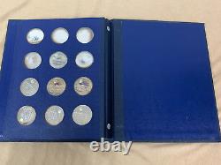 Franklin Mint Sterling Silver America in Space Coins 1st Edition Set of 24 Coins