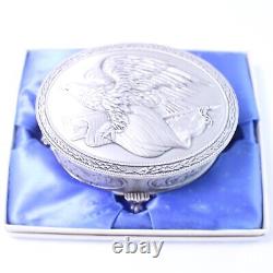 Franklin Mint Sterling Silver American Freedom Box Trinket Box American History