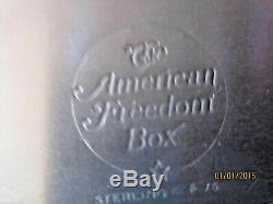 Franklin Mint Sterling Silver American Freedom Box Trinket Box American History