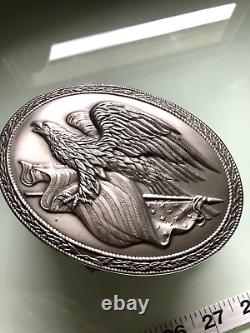 Franklin Mint Sterling Silver American Freedom Box Trinket Box Used No Box