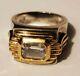 Franklin Mint Sterling Silver And 14kt Gold Ring Size 4. 5