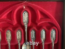 Franklin Mint Sterling Silver Apostle Spoons Collection 1973 Set Of 13 Plus Coa