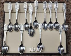 Franklin Mint Sterling Silver Apostle Spoons-Set of 12 & Christ Spoon