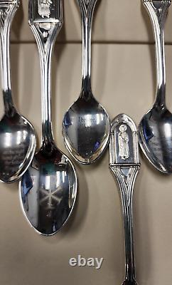 Franklin Mint Sterling Silver Apostle Spoons-Set of 12 & Christ Spoon