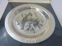 Franklin Mint Sterling Silver Cardinal Plate Audubon Society LE 1973 J Lansdowne