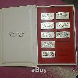Franklin Mint Sterling Silver Christmas Ingots 1970-77s 8 Bars = 16.667 Troy Oz