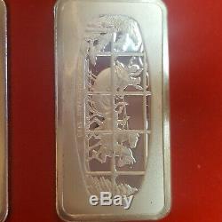 Franklin Mint Sterling Silver Christmas Ingots 1970-77s 8 Bars = 16.667 Troy Oz