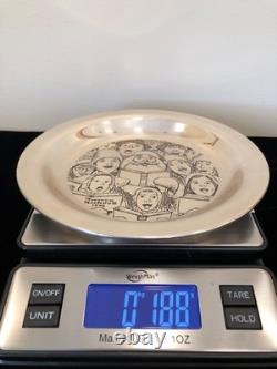 Franklin Mint Sterling Silver Colectors plate, Norman Rockwell the Carollers