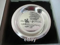 Franklin Mint Sterling Silver Collector Plate RIDING TO THE HUNT by James Wyeth