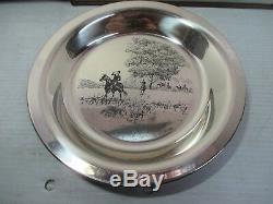 Franklin Mint Sterling Silver Collector Plate RIDING TO THE HUNT by James Wyeth