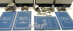 Franklin Mint Sterling Silver Collectors Miniature Vintage 12 Car Set Box & Coa