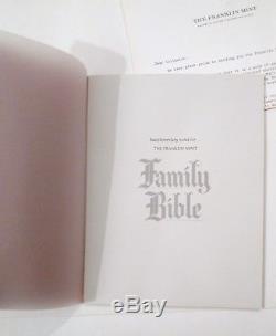 Franklin Mint Sterling Silver Cover King James Family Bible with Box+Papers