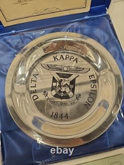 Franklin Mint Sterling Silver Fraternity Plate 1977 DELTA KAPPA EPSILON NEW. D10