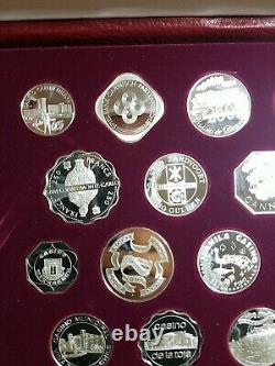Franklin Mint Sterling Silver Gaming Coins World's Great Casino RARE RED BOX