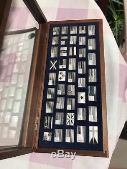 Franklin Mint Sterling Silver Historical Flags of America Set. Ingots. 42 pc