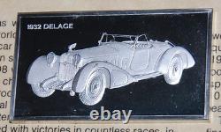 Franklin Mint Sterling Silver Ingot 1000 grains 1932 Delage. 925 fine Silver