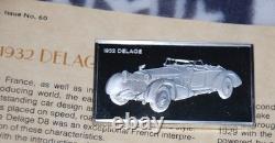 Franklin Mint Sterling Silver Ingot 1000 grains 1932 Delage. 925 fine Silver