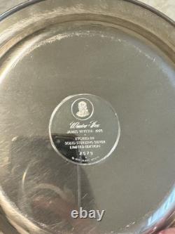 Franklin Mint Sterling Silver James Wyeth Winter Fox Plate 1973 withBox