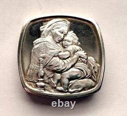 Franklin Mint Sterling Silver Madonna della Seggiola Raphael 1972 2000 Grains