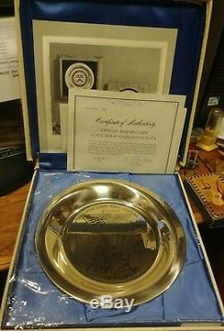 Franklin Mint Sterling Silver Marine Corps Scholarship Foundation Plate #106 OB