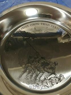 Franklin Mint Sterling Silver Marine Corps Scholarship Foundation Plate #106 OB