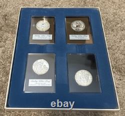 Franklin Mint Sterling Silver Medal 1971 Set of 4 Uncirculated Proofs Holidays